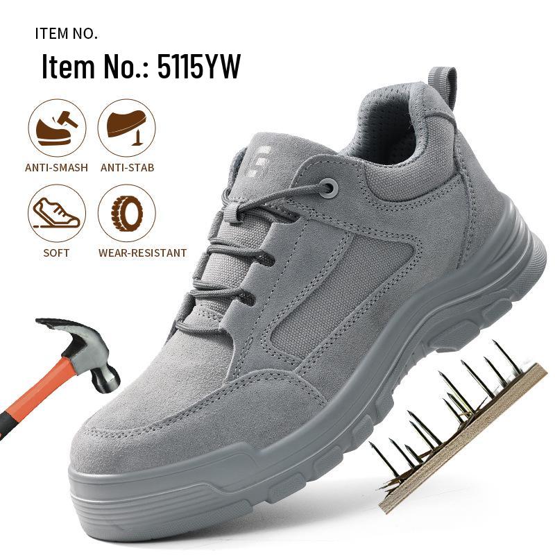 Plus Velvet Steel Toe Anti-Smash and Puncture Work Shoes: Wear-Resistant, Acid & Alkali Resistant, Comfortable Safety Sole.