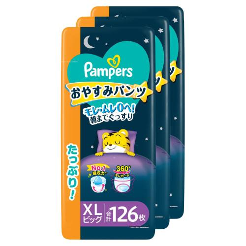 

[Трусики большого размера] Pampers Подгузники для сна (12~17 кг) 126 шт. (42 шт. х 3 упаковки) Предмет дела