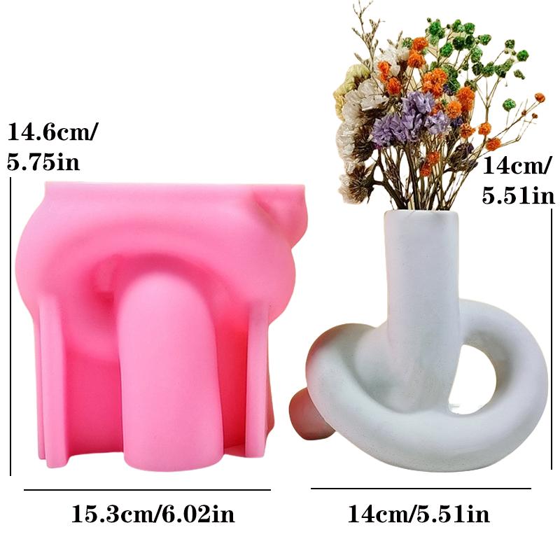 Hollow heart flower vase resin silicone mold heart-shaped vase concrete mould Valentine's Day gift Love flower pot gypsum molds