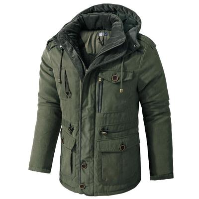 Winter Fleece Parkas Men Warm Windproof Jackets Thick Hooded Parka Coat Mens Fur Linner Outerwear Casual Cotton Padded Jacket