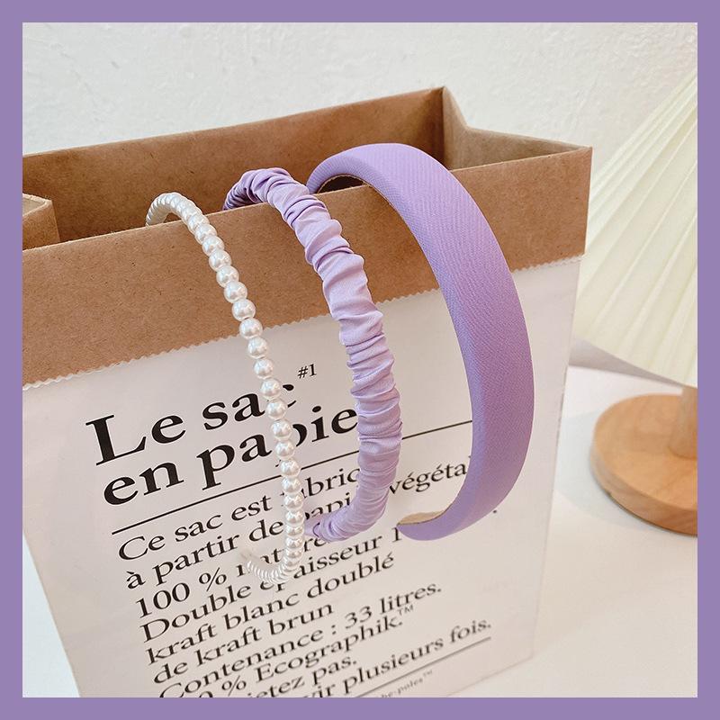 Sponge Headband & Pearl Hair Clip Set for Women – Versatile Summer Hair Accessory for Face Washing & Styling