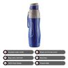 Leak Proof Plastic Sports Water Bottle For Gym Travel School Use With Strap And Flip Cap | Compact Handy Design | 720Ml Each | Set Of 2