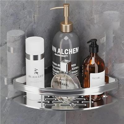 1 Stück Badezimmerzubehör Aluminium Schwerlast Selbstklebend Badezimmer Eckregal für Wand, Mehrzweck Wandmontierter Badezimmer Organizer,