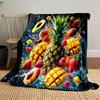 Tropical Fruits Splash Design print blanket soft and cozy perfect for the living room bed sofa or a nap,gift
