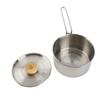 1L Camping Teekanne Edelstahl Tragbare Camping Kessel mit Deckel und Abnehmbarem Griff für