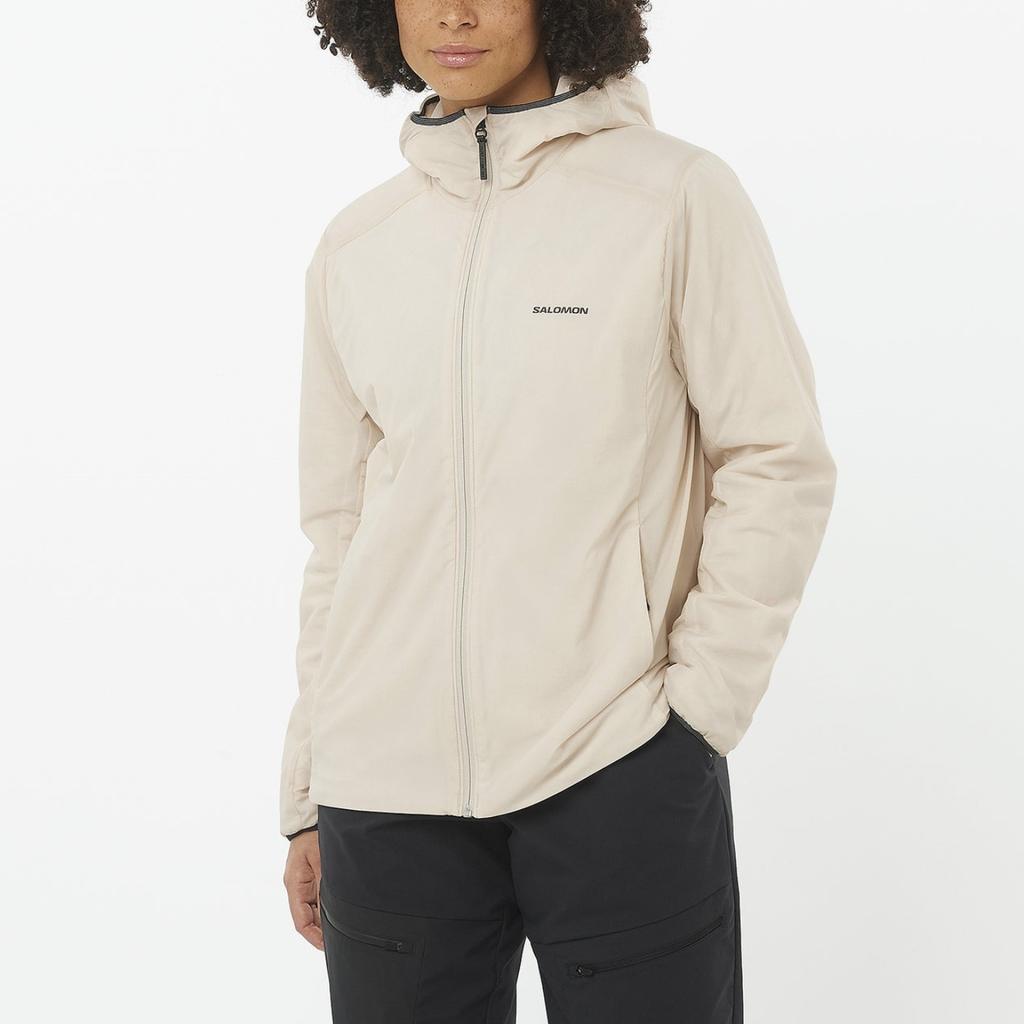 SALOMON Mountain Flex Solid Comfortable Breathable Waterproof Long Sleeve Jacket Women Jackets Beige C22983