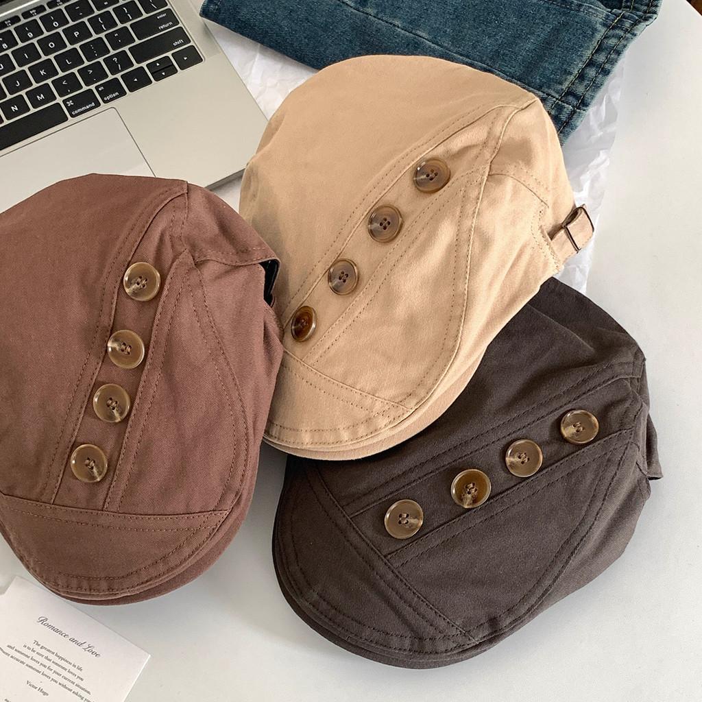 Unisex Cotton Beret With Sun Protection And Adjustable Fit For Spring And Autumn Wear