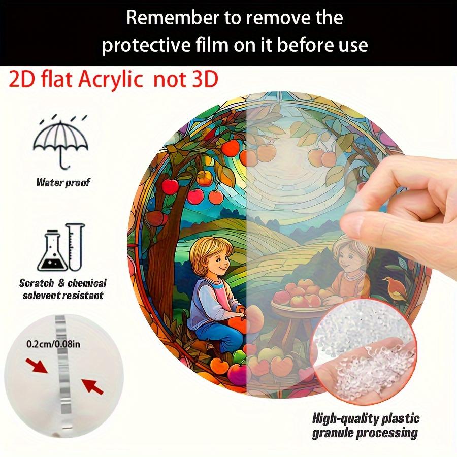 2D flaches Acryl-Apfelbaumgarten-Kunstdesign, Innen- und Außendekoration - Keine Batterien/Strom erforderlich, Kostenlose Tagesdekoration, Ladendekoration, Haltbar