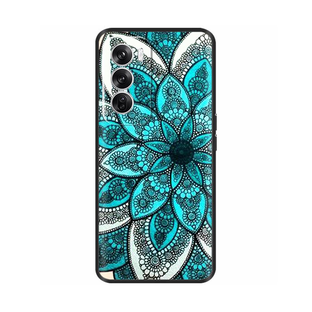 For OPPO Reno 12 5G Case Flower Painted Soft TPU Silicone Case Cover for Oppo Reno12 Pro Protective Shells On Reno 12Pro Capa