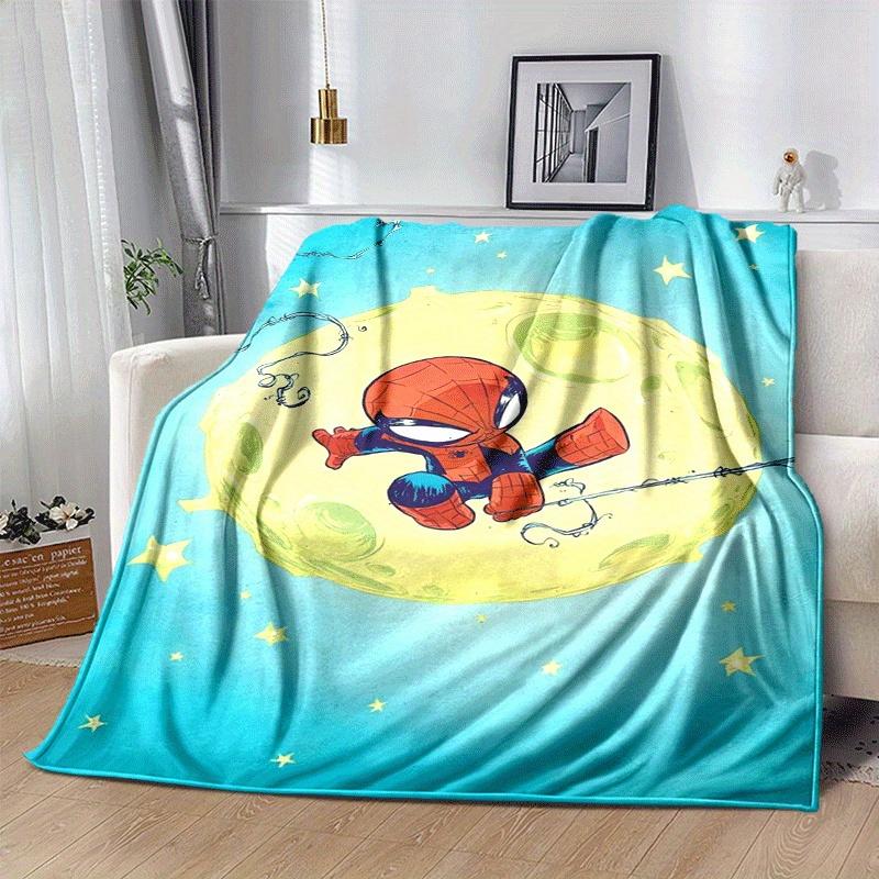 1pc Spider-Man Printing Blanket - Soft, All-Season Throw for Office Blanket, | Personalized Gift with Adorable Cartoon Design