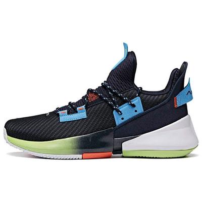 Air Space 2 Shock Absorption Non-Slip Wear-Resistant Low-Top Basketball Shoes Men Sneakers Blue Green 112011606-1