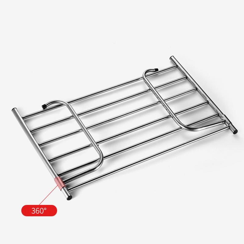 14cm Stainless steel folding drying rack balcony indoor window shoe rack balcony telescopic hanging clothes rack walls Balcony