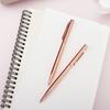 100Pcs/Lot New Slim Metal Ballpoint Pens Rose Gold Silver Advertising High Quality School Office Supplies Free Customized Logo