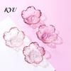 Elegant Food Plating Dish Mini Glass Cherry Blossom Sauce Dish, Japanese Style Seasoning Plate, 60ml Versatile Bowl for Snacks Capacity, Frosted