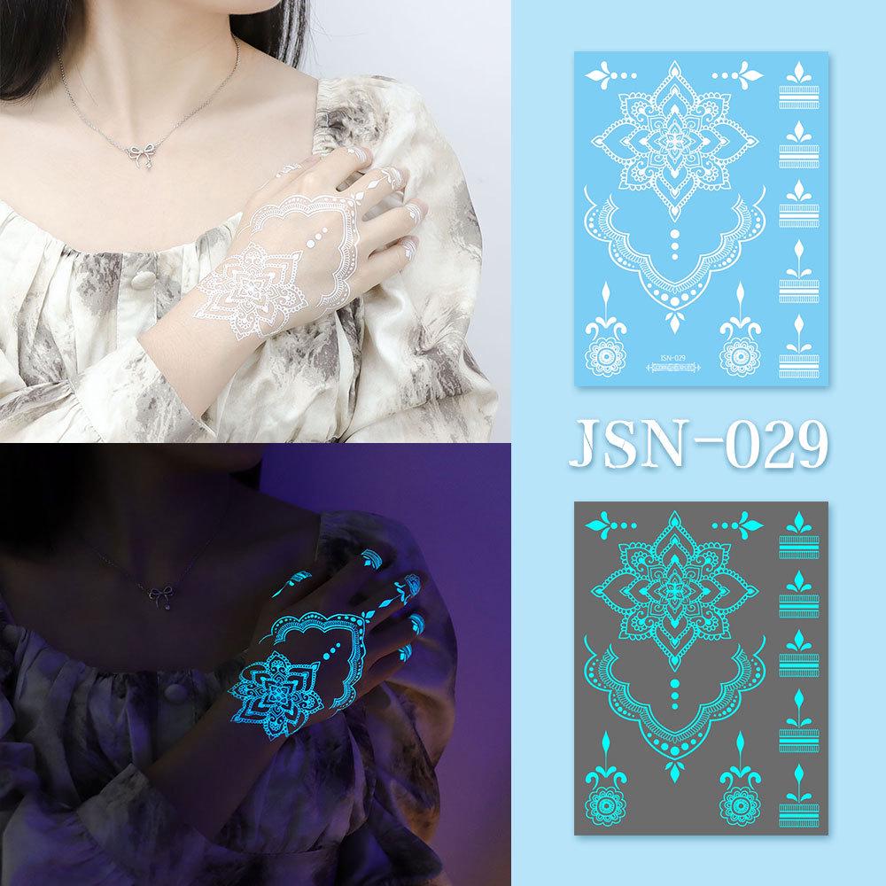 2024 Ricaron Luminous White Henna Face & Arm Tattoo Sticker Set