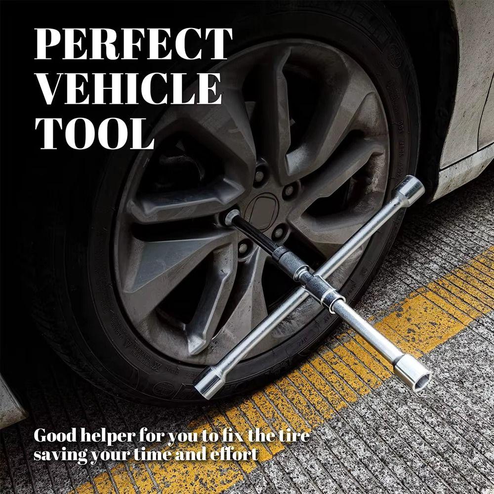 Hex Socket Collapsible Lug Wrench Labor-Saving Tire Repair Tool Folding Cross Wrench  Car Repair