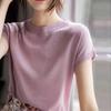 Women Sweaters Pullovers 2025 Summer Short Sleeve O-Neck Black Knitted Sweater Women Tops Pullover JJ330