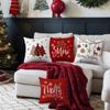 Classic Christmas Festive Elements Versatile Pillow Cover Tree Snow Pattern For Home Party Daily Use