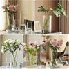 Clear Acrylic Flower Vases, 20x10 and 25x12cm. Cylindrical Vase Made of Unbreakable Plastic for Floral Arrangements, Wedding Centerpieces, and DIY Pro