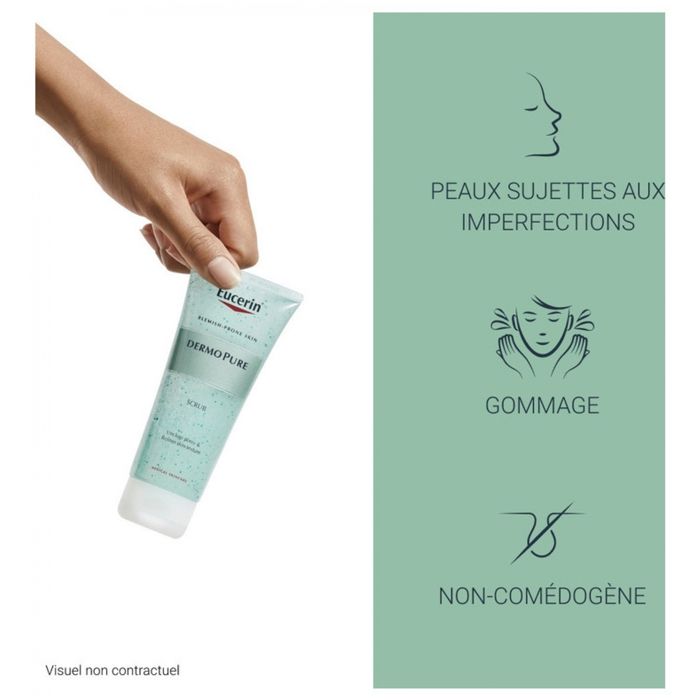 Gommage Visage - EUCERIN - DermoPure - 100ml - Peaux À Tendance Acnéique - Acide Lactique