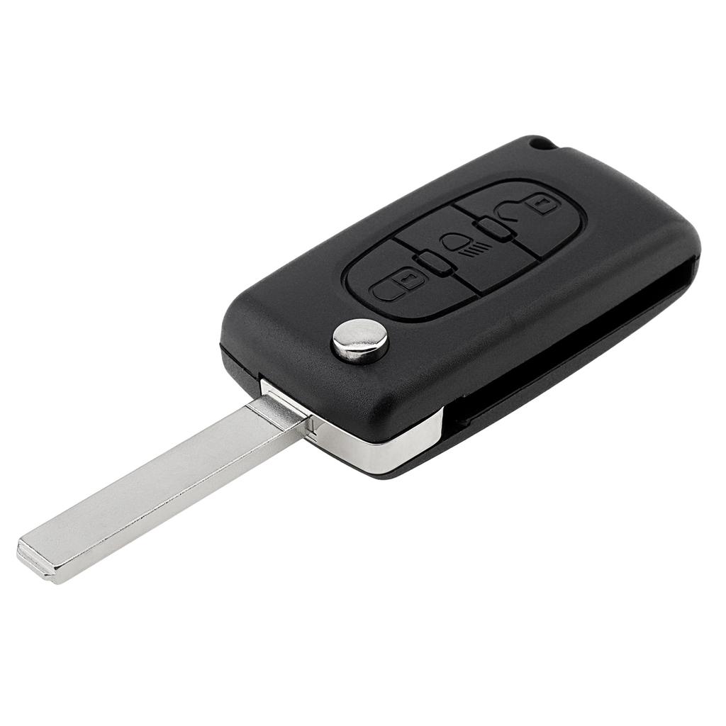 3 Button Flip Key Fob Case Replacement Durabled for 207-407 Citroen C1-C4 with Tools Key Chain Screwdriver