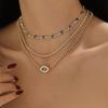 Collana con Ciondolo a Forma di Sole in Diamante, Moda Europea e Americana, Design a Stella in Lega