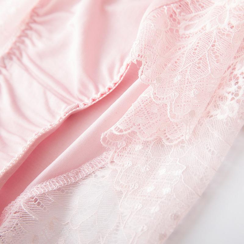 1 Pc Low Waist Sexy Lace Triangle Briefs Silky Smooth and High Elasticity Silk Home Underwear Briefs