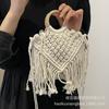 Bohemian Fringed Portable Small Bag Women's 2025 New Spring and Summer Hollow Shoulder Woven Bag Crossbody Straw Bag