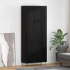 Highboard in Black Oak Look 69.5 x 34 x 180 cm Engineered Wood