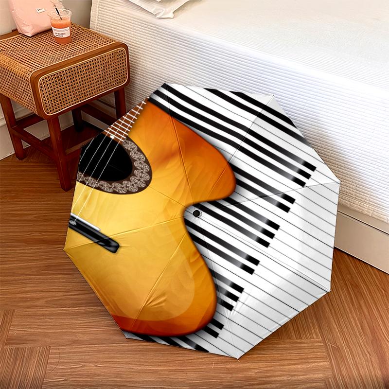 1PC Piano Keys Umbrella Portable Folding Umbrella Iron Frame Hole Bone Structure Outdoor Home Umbrella A21