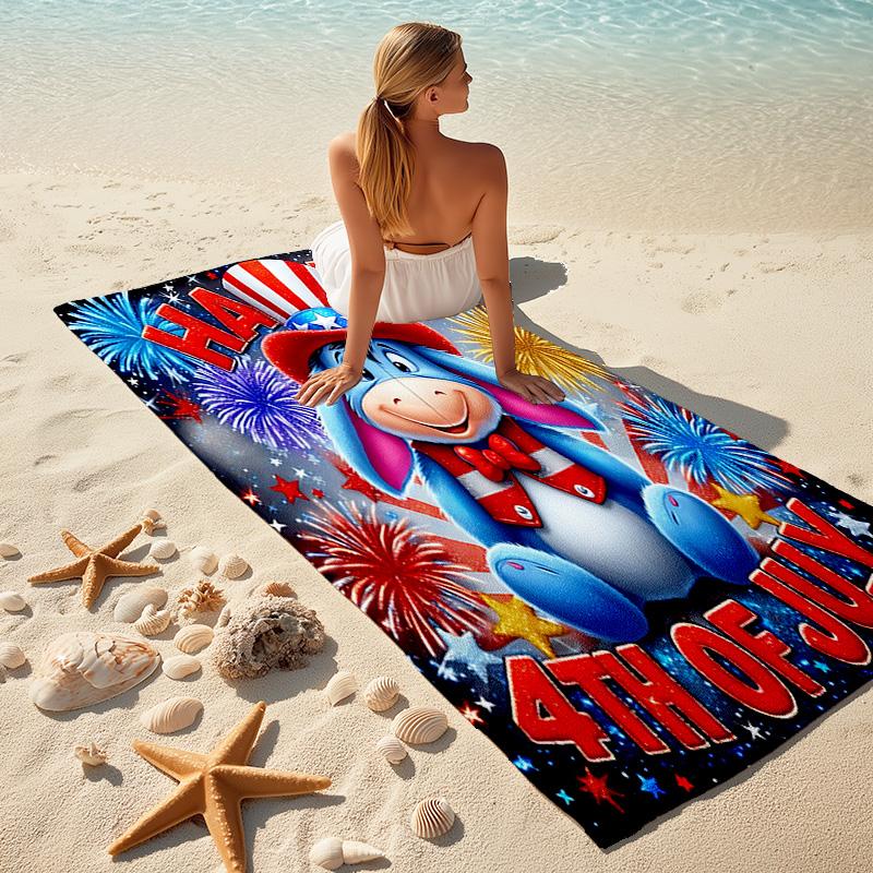 1pc Happy Th July Cartoon Quick Dry Microfiber Bath Towel for Swimming Surfing Camping Unisex Holiday. SJT7201118