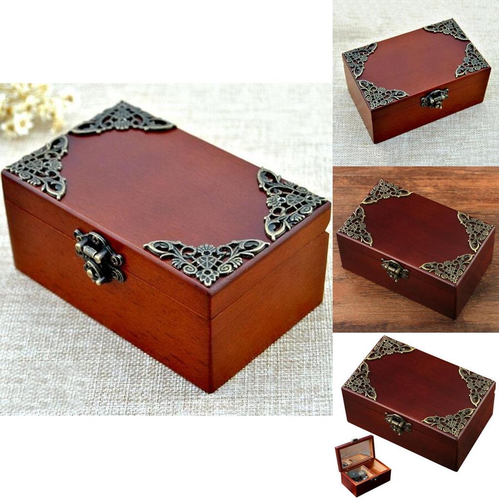 Cutie Muzicală Clasică Rectangulară în Stil Antic cu Mecanism Muzical cu Cheiță Pentru Copii, Colecție Cadou