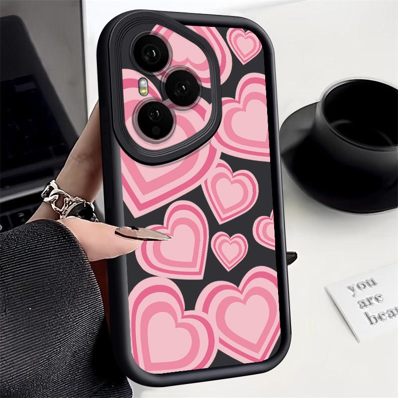 Y2K Retro Gradient Love Hearts Pattern Case For Honor 400 Lite 200 Pro Shockproof Bumper Soft Silicone Cover For Honor X9C Smart X8C