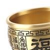Brass Bowl Chinese Character Bai Fu Bowl, Collectible Figurine Treasure Storage for Home