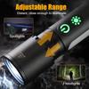 3500MAH USB Rechargeable LED Flashlight Powerful Zoom Camping Lantren 9 Modes Type-C Charging Aluminum Alloy Torch Tactical Outdoor Light with Hooks