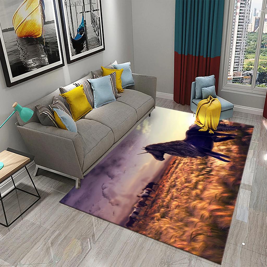 3D Horses Carpet Running Animal Carpet for Bathroom Entrance Door Mat Living Room Kitchen Non-Slip Carpet Bedroom Doormat Rugs