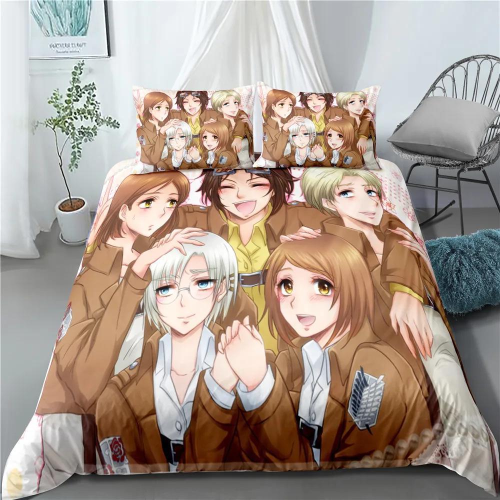 Anime A-Attack On T-Titan Home Textile 3D Bed Linen Set For Kids Comforter Bedding Sets For Home Textiles Anime Decor For Home