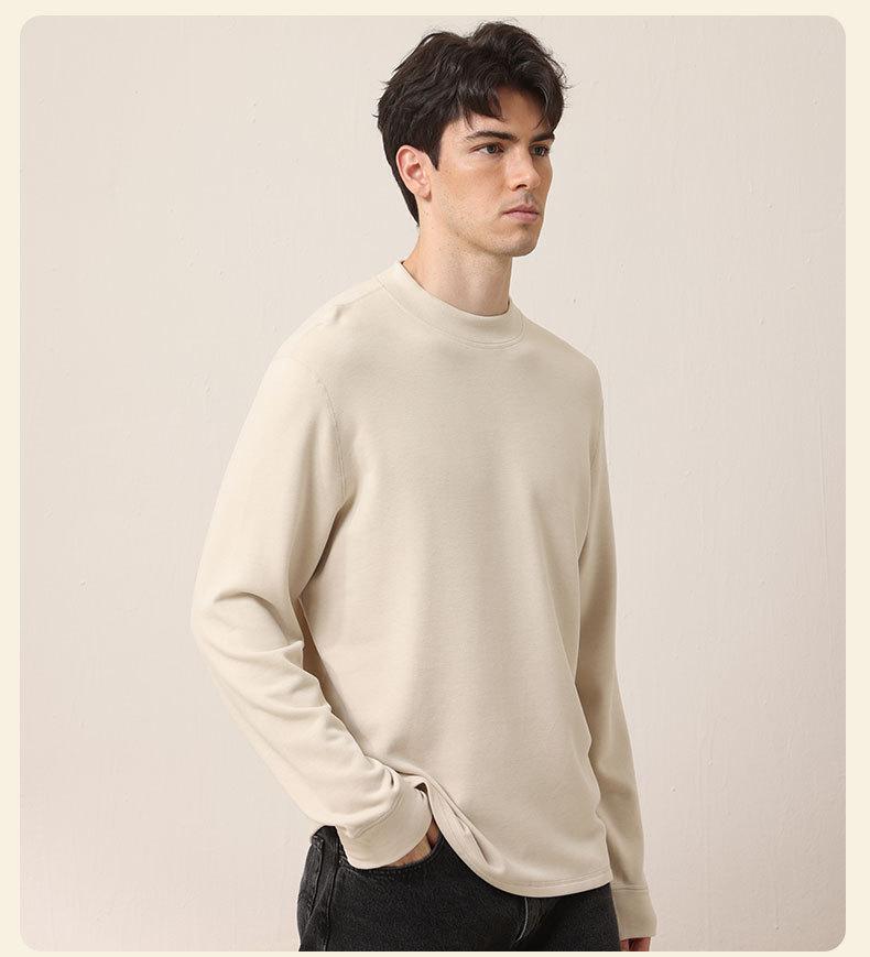Men's Plus Size Wool Blend Warm Base Layer Top for Autumn and Winter