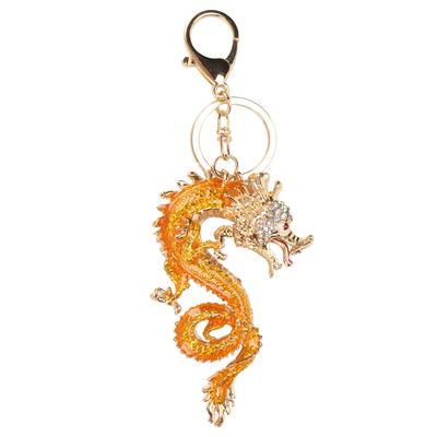 Chinese Dragon Shaped Pendant Keychain Zinc Alloy Portable Exquisite Key Ring Decoration for Tote