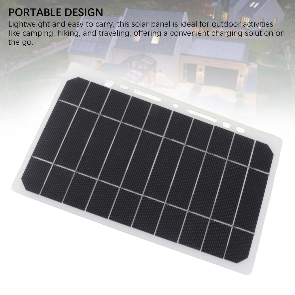 10W 5V 2A Solar Panel Charger High Performance Monocrystalline Silicon Portable Solar Battery Charger for Camping