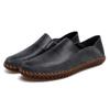 Men's Slip on Moccasins Driving Shoes Casual Loafers Retro Handmade Leather Outdoor Black Wide Shoes for Father Large Size