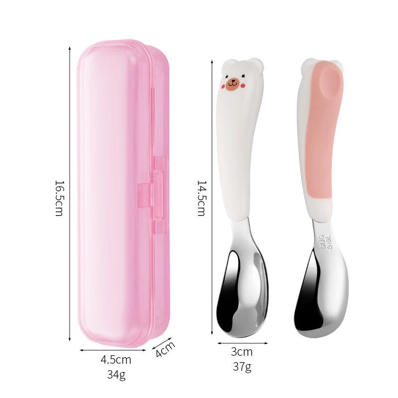 Cartoon Bear 316 Stainless Steel Baby Spoon 1 pc Boxed