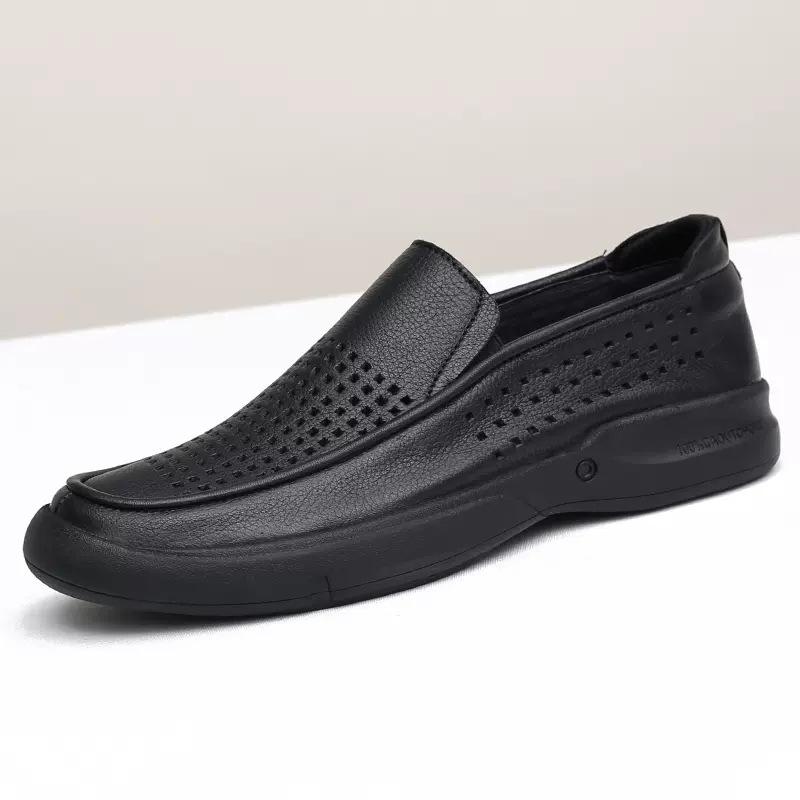 Genuine Leather Breathable Spring Style Men's Casual Leather Shoes Soft Sole Large Size Small Code Business Leather Shoes