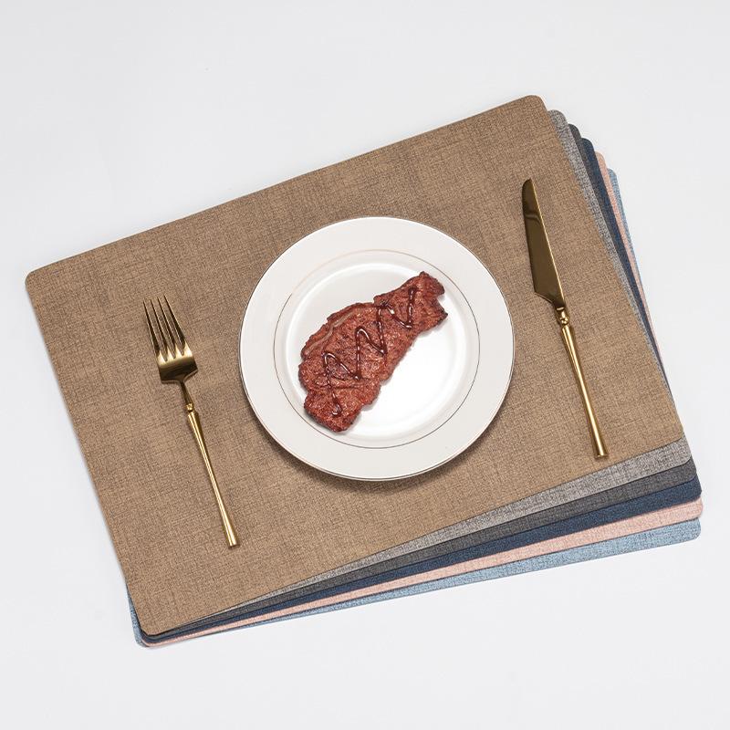 Nordic Style Explosive PU Leather Cloth Pattern Placemat Waterproof, Oil-proof and High Temperature Resistant, Easy To Clean, a Must for Hotels