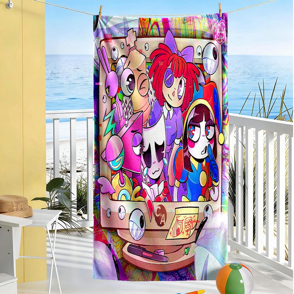 Digital Circus Beach Towel Soft Durable Quick-Dry Comfortable Lightweight Perfect for Traveling Yoga Camping and Swimming