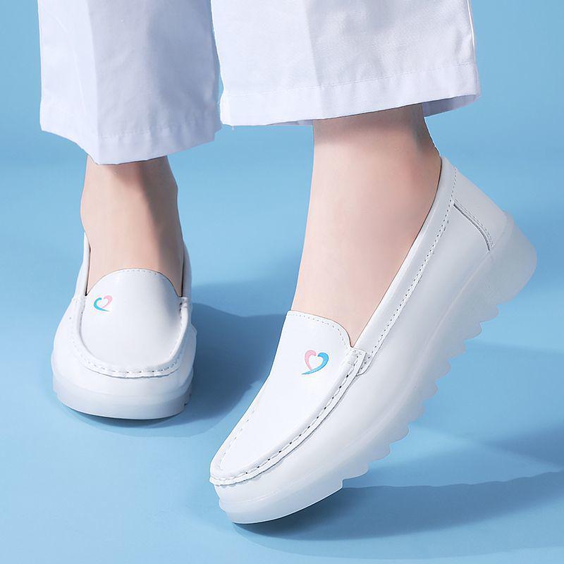 Women's Non-Slip White Nurse Shoes - Breathable, Anti-Odor, Soft Sole for Comfort, Flat Heel, Ideal for Medical Care and All-Day Wear