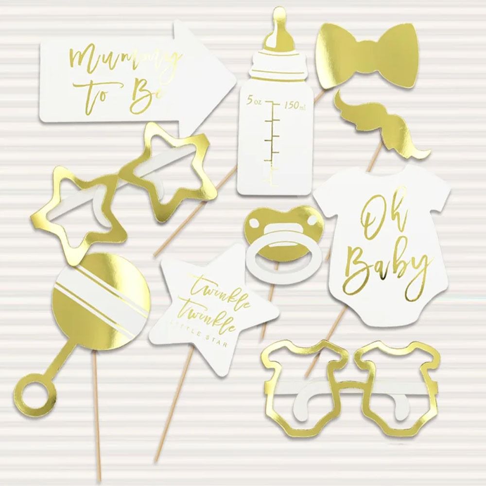 

10pcs Cartoon Baby Party Photography Props Paper Baby Shower Decoration Birthday Party