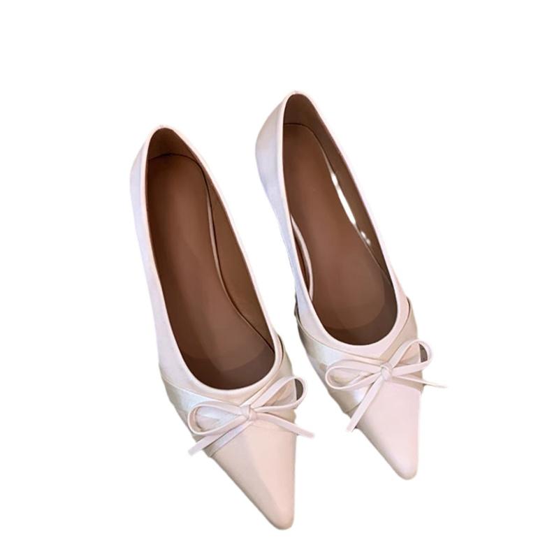 Modische flache Schuhe Luxuriöser Damenschuh Eleganter einfacher Retro-Single-Schuh Spitz zulaufend Neuer vielseitiger Freizeitschuh Exquisite Sandale