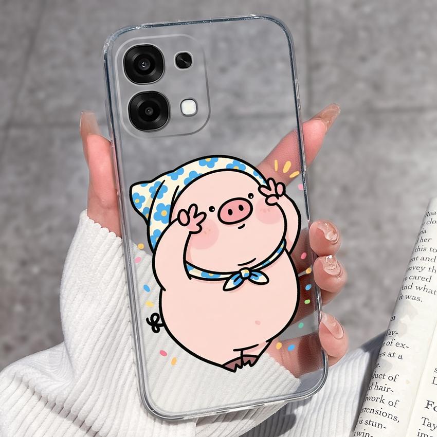 For Oppo A6 Pro A6x A5x K13 Realme 15X C85 V70 V70s CT 7 7T 8 Phone Cases Beautiful Sakura Butterflies Patterns Casing Soft Silicone TPU Clear Housing
