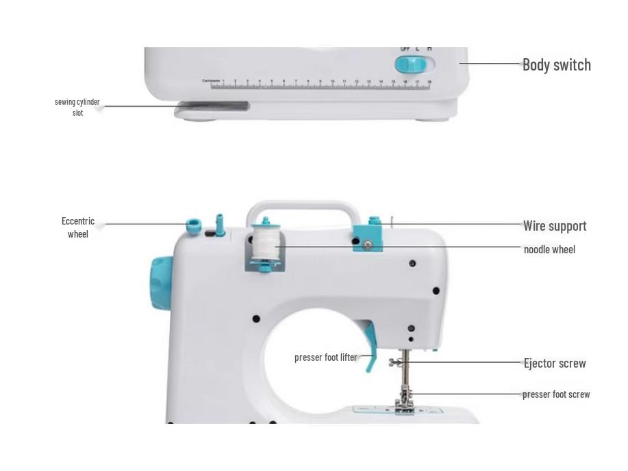 Compact Multifunctional Sewing Machine: Electric Overlock with Foot Pedal for Thick Fabrics and Garments